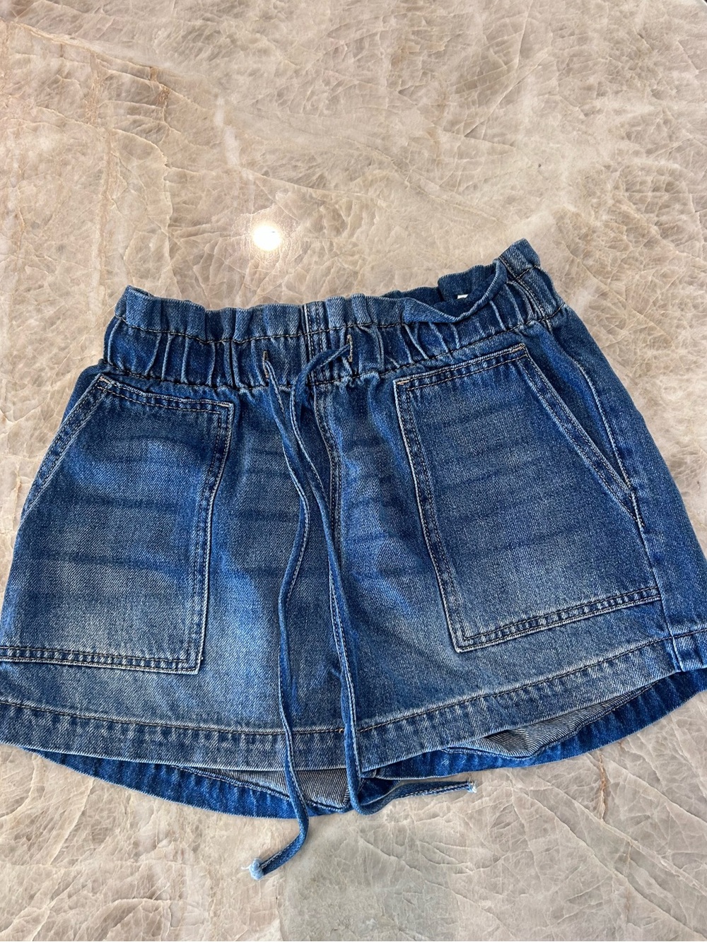 KanCan Elastic Waist Denim Shorts - Blue